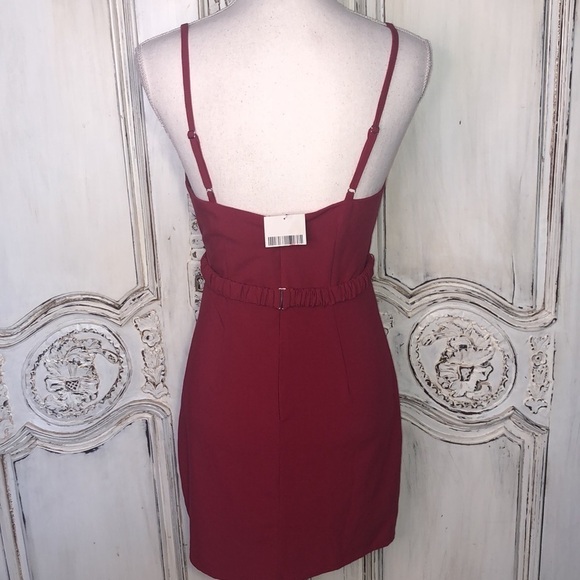 Forever 21 Spaghetti Strap Faux Wrap Waisted Dress with Sheered Bow Belt Size S - Picture 6 of 10